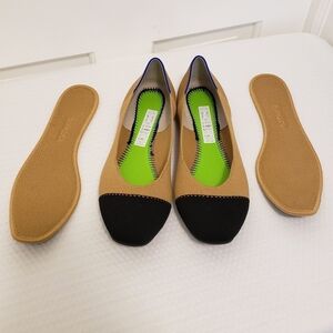 EC Rothy's Camel Cap Toe Flats Size 11, Business Casual, Preppy, Classic BEIGE